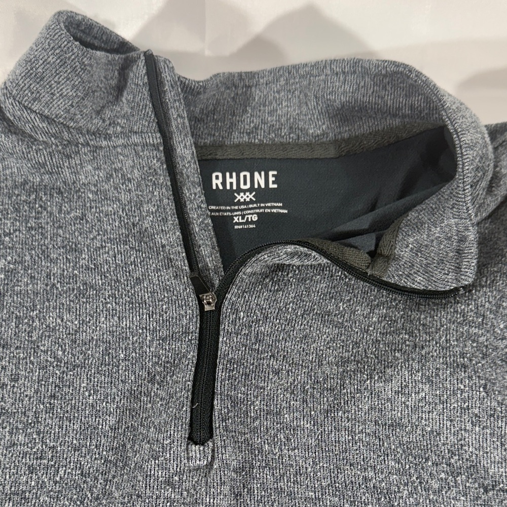 Rhone Men's Heathered Gray Zip-Up Sweater